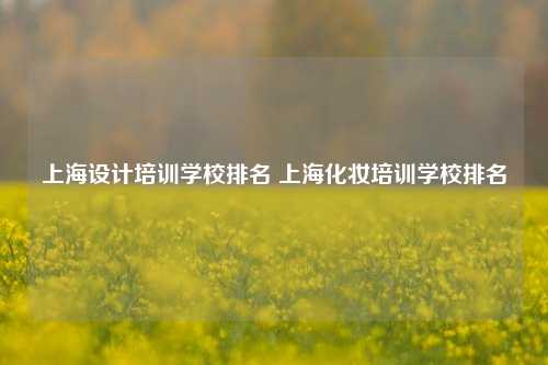 上海设计培训学校排名 上海化妆培训学校排名